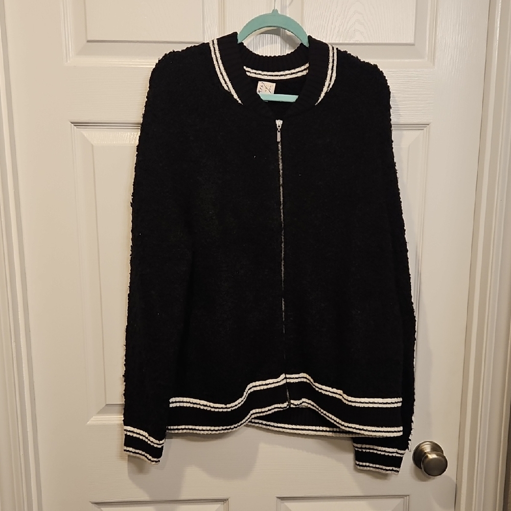 a new day Black and White Sweater